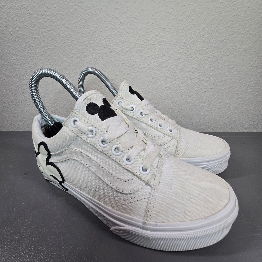 Vans x Disney Mickey Mouse White Canvas Old Skool Shoes Women 5.5 Men 4‎